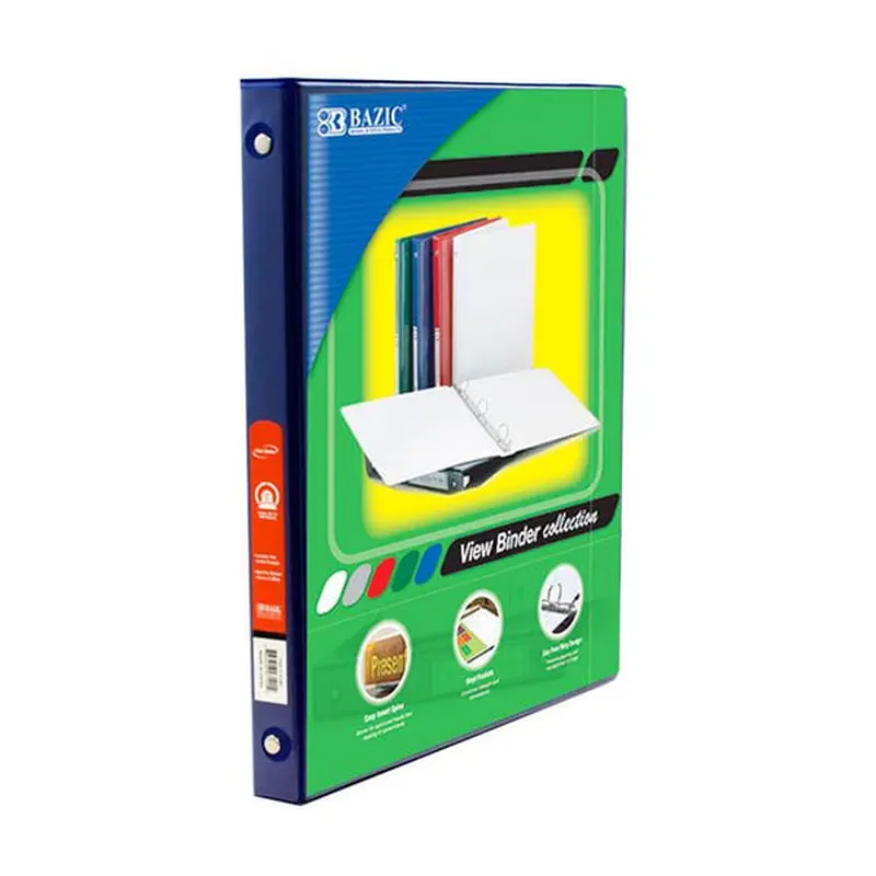 BAZIC 1/2" BLUE 3 RING BINDER W/2POCKETS