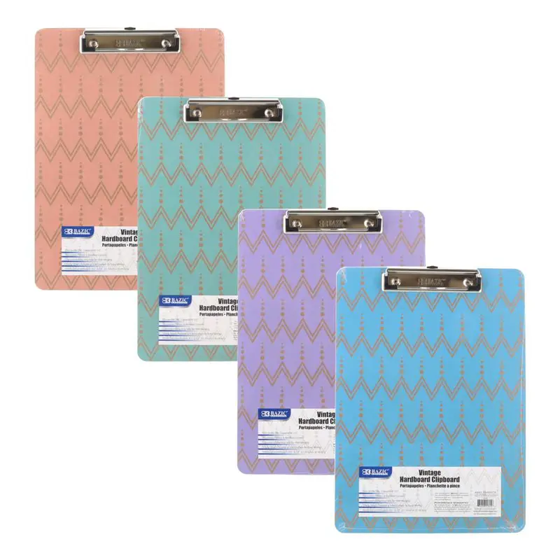BAZIC Hardboard Clipboard Standard Size Vintage w/ Low Profile Clip