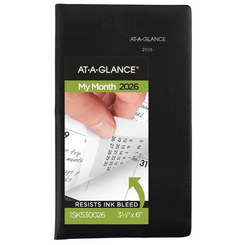 At-A-Glance 2026 DayMinder Pocket Monthly Planner - Black (3 1/2" x 6")