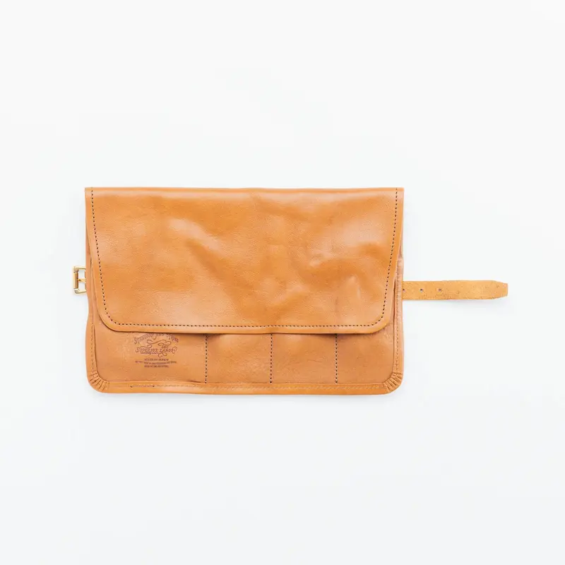 The Superior Labor Leather Roll Pen Case - Light Brown
