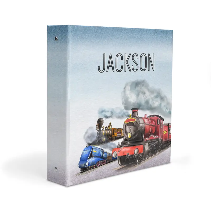 Train Personalized Custom 2" 3 Ring Binder  School Office Supplies
