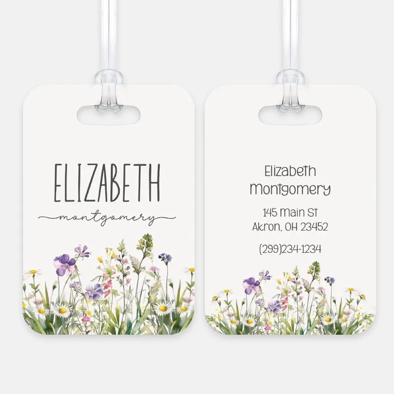 WildFlowers Luggage Bag Tag Personalized CustomAluminum Tag