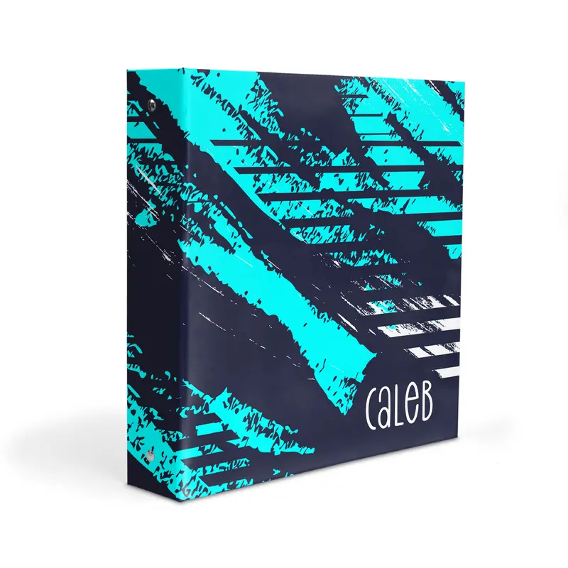 Blue Abstract Personalized Custom 2" 3 Ring Binder  School Office Supplies
