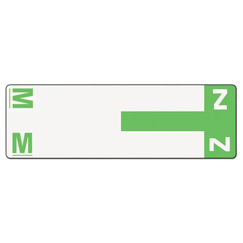 Alphaz Color-coded First Letter Combo Alpha Labels, M/z, 1.16 X 3.63, Light Green/white, 5/sheet, 20 Sheets/pack