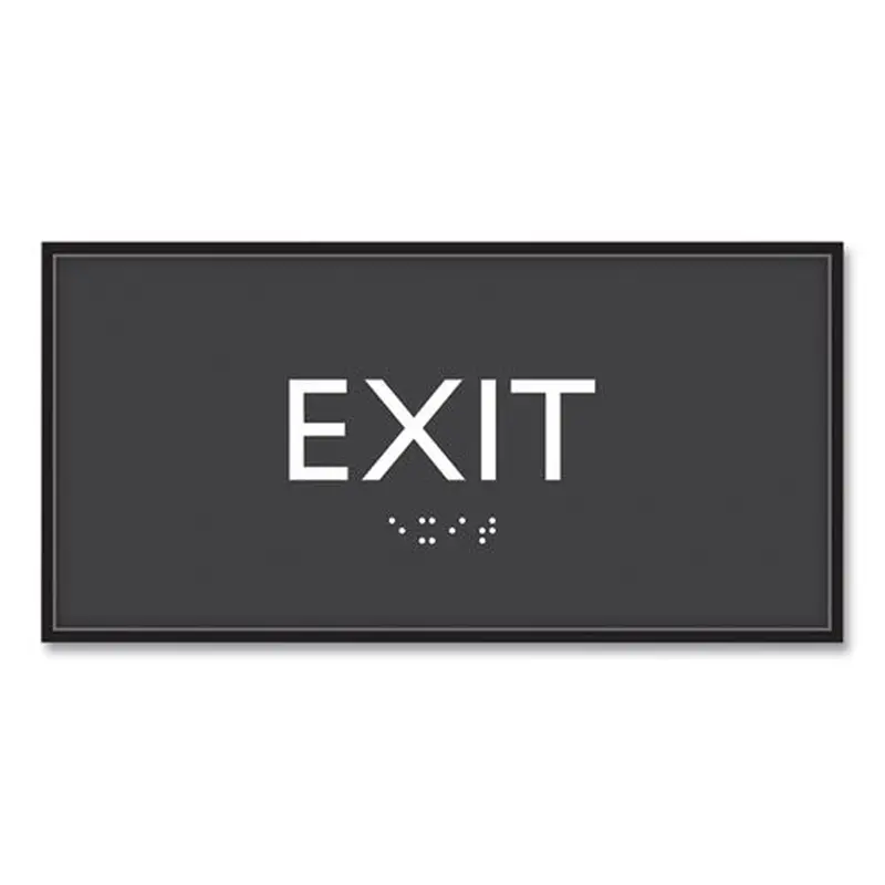 Ada Sign, Exit, Plastic, 4 X 4, Clear/white