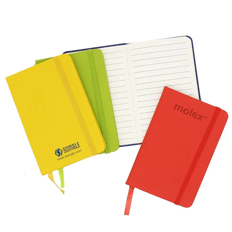 A6 Notebook with Elastic Band and Ribbon Bookmark500 