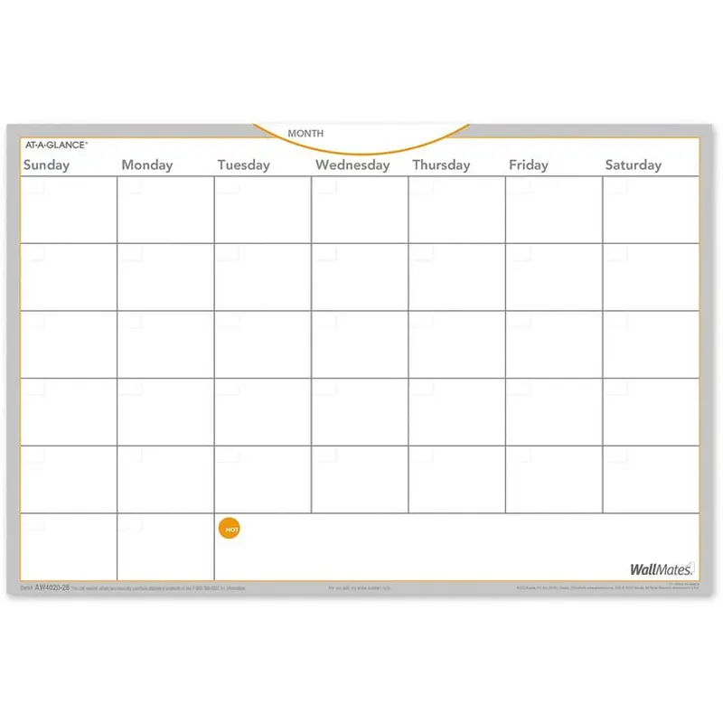 At-A-Glance WallMates Monthly Planning Surface [SKU - AAGAW402028]EA