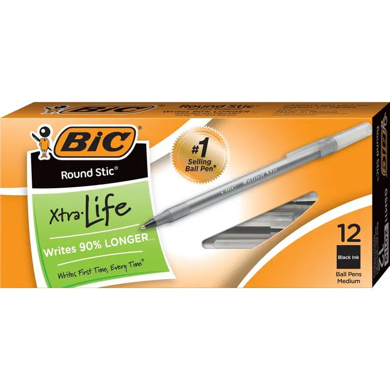 BIC Round Stic Ballpoint Pens [SKU - BICGSM11BK]DZ
