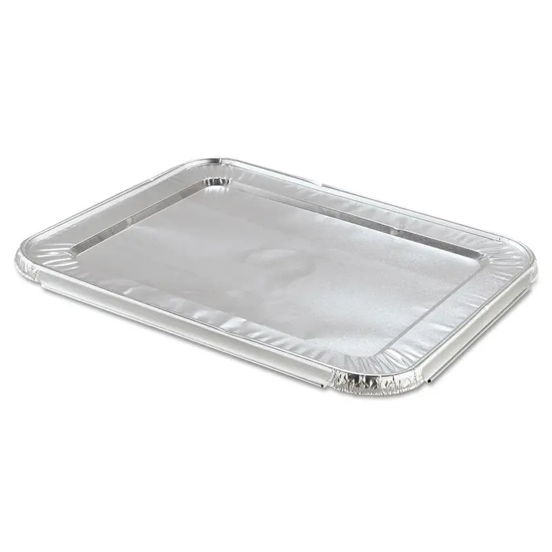 Steam Pan Foil Lids, Fits Half-Size Pan, 25 Gauge, 12.81 x 10.44, 100/Carton