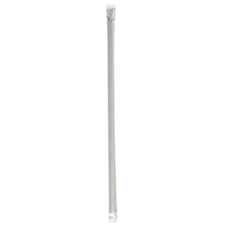 Wrapped Jumbo Straws, 10.25 , Polypropylene, Black, 2,000/Carton