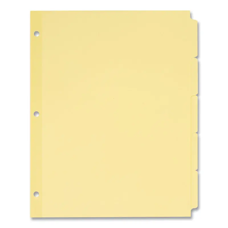 Write and Erase Plain-Tab Paper Dividers, 5-Tab, 11 x 8.5, Buff, 36 Sets