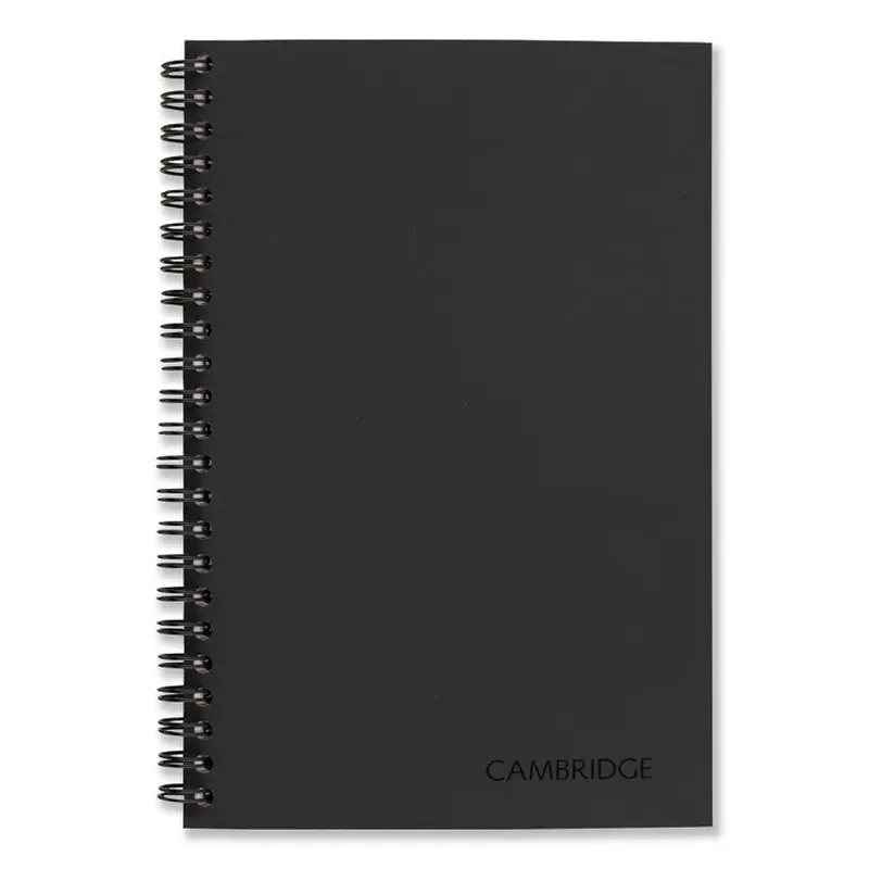 Wirebound Business Notebook, 1-Subject, Wide/Legal Rule, Black Linen Cover, (80) 8 x 5 Sheets