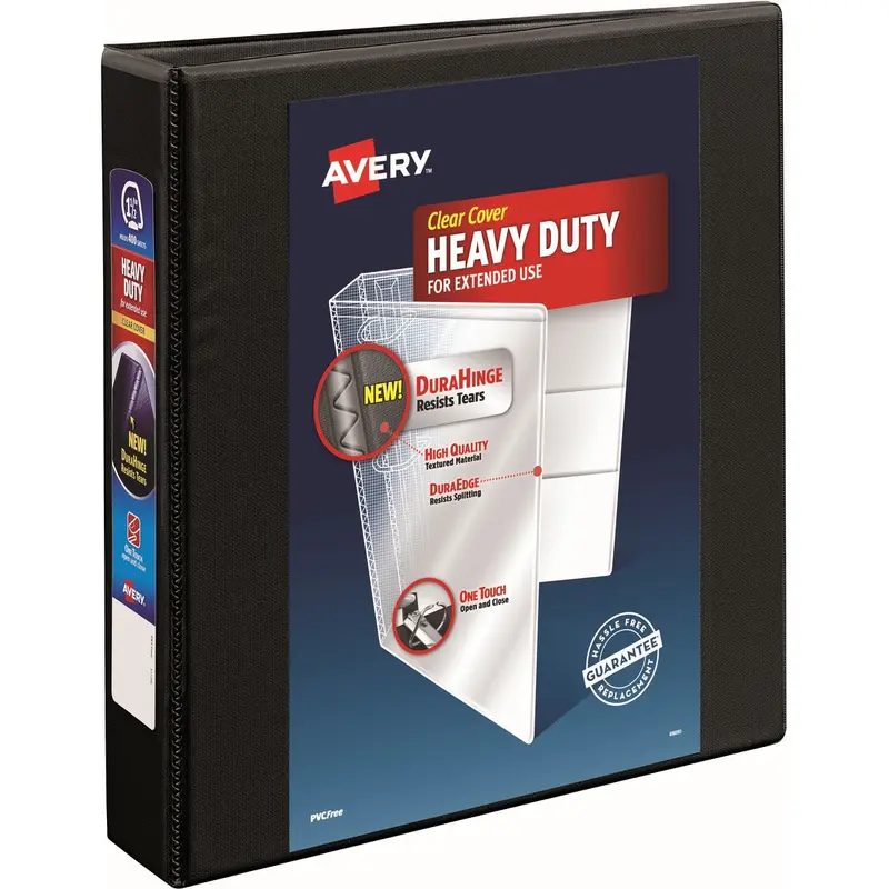 Avery® Heavy-Duty View 3 Ring Binder, 1.5" One Touch EZD Rings, Black