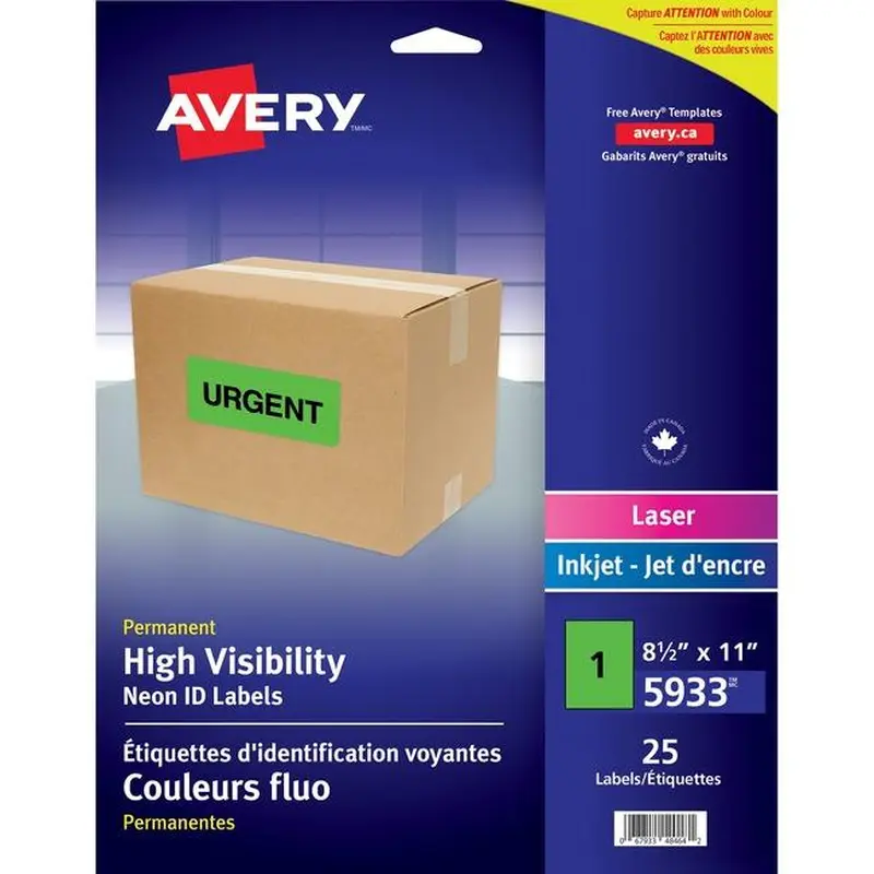 Avery® High Visibility Neon ID Labels (AVE05933)