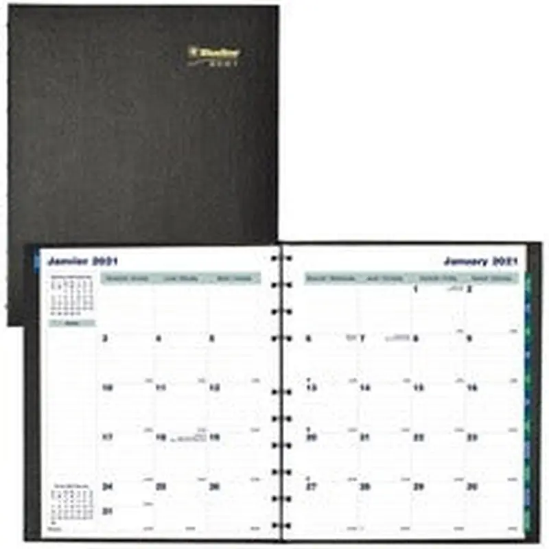 Blueline MiracleBind™/CoilPro Monthly Planner 2021, Black
