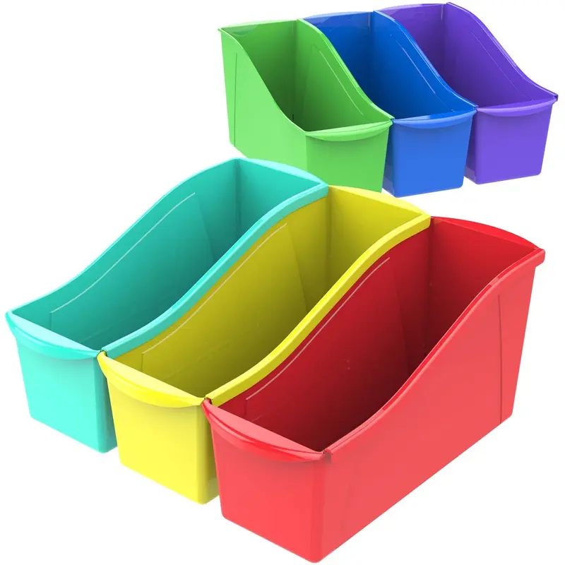 Storex Large Book Bin, Assorted Colors (6 units/Pack)