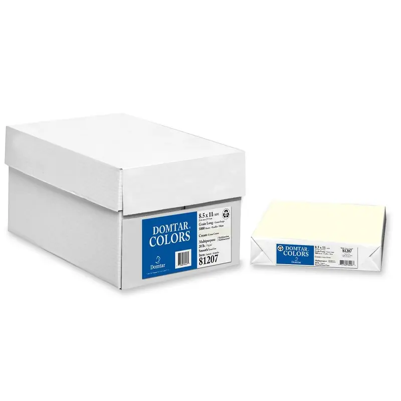 [8 1/2" x 11", Letter] Domtar Coloured Multipurpose Paper - Letter - 8 1/2" x 11" - 20 lb Basis Weight - Smooth - 500 / Ream - Cream