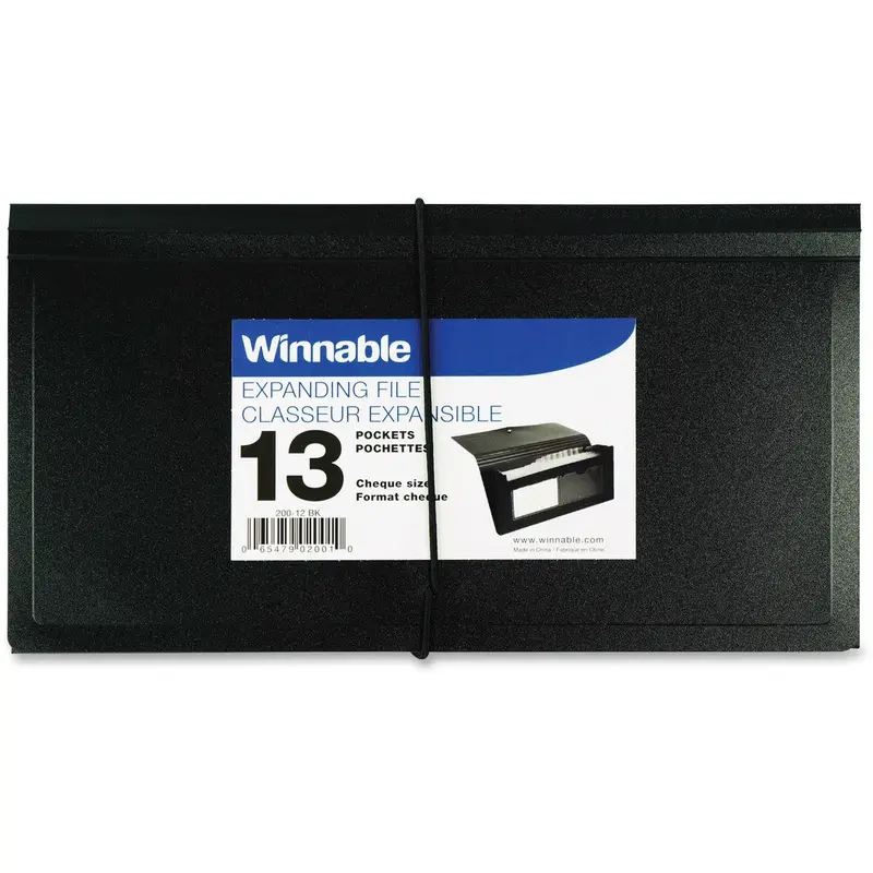 Winnable 13-Pocket Expanding File - Letter, Legal - 5" x 10" , 8 1/2" x 11" , 8 1/2" x 14" Sheet Size - 13 Pocket(s) - Polypropylene - Blue - 1 Each