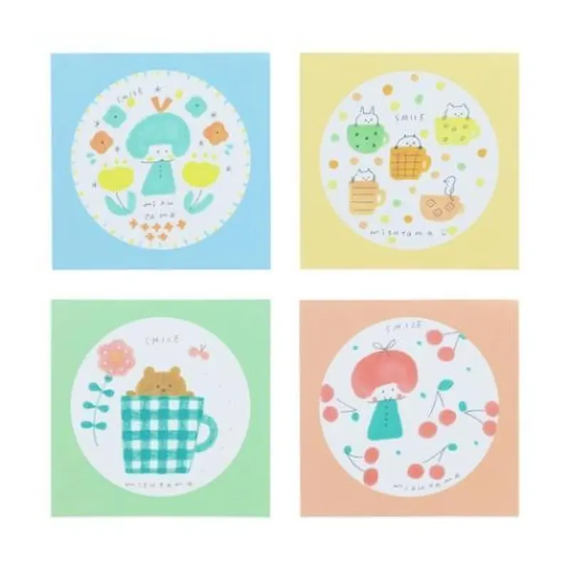 Sunstar Mizutama Memo Pad Square Memo with WindowBlue