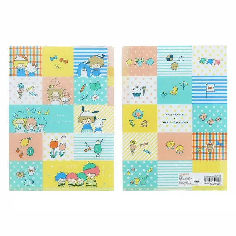 Sunstar Mizutama x Sanrio Characters Clear File A5 size 3 pocketsBlock