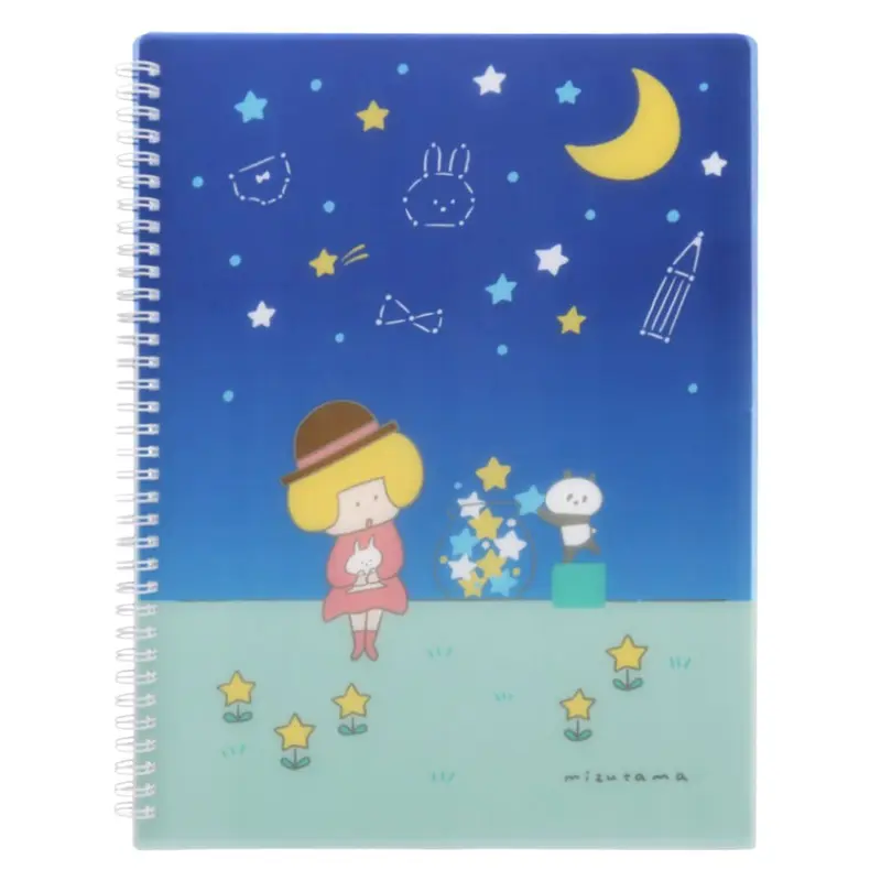 Sunstar Stationery Mizutama Ring Pocket Files A4Retro Pattern