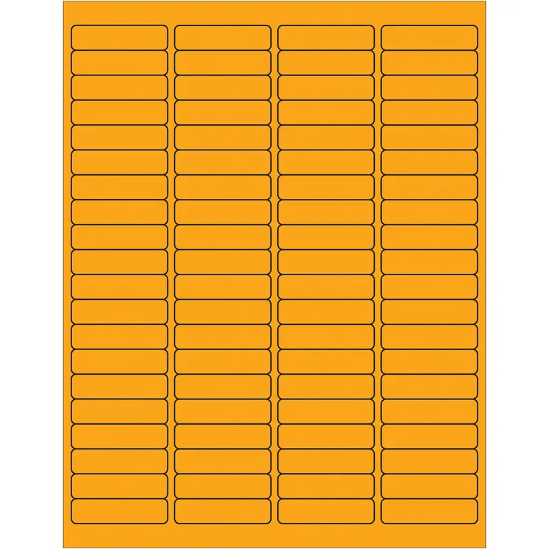 1 15/16 x 1/2" Fluorescent Orange Rectangle Laser Labels 8000/Case
