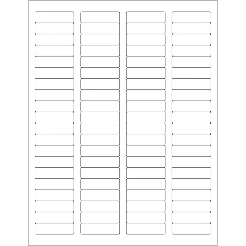 1 3/4 x 1/2" White Rectangle Laser Labels 8000/Case