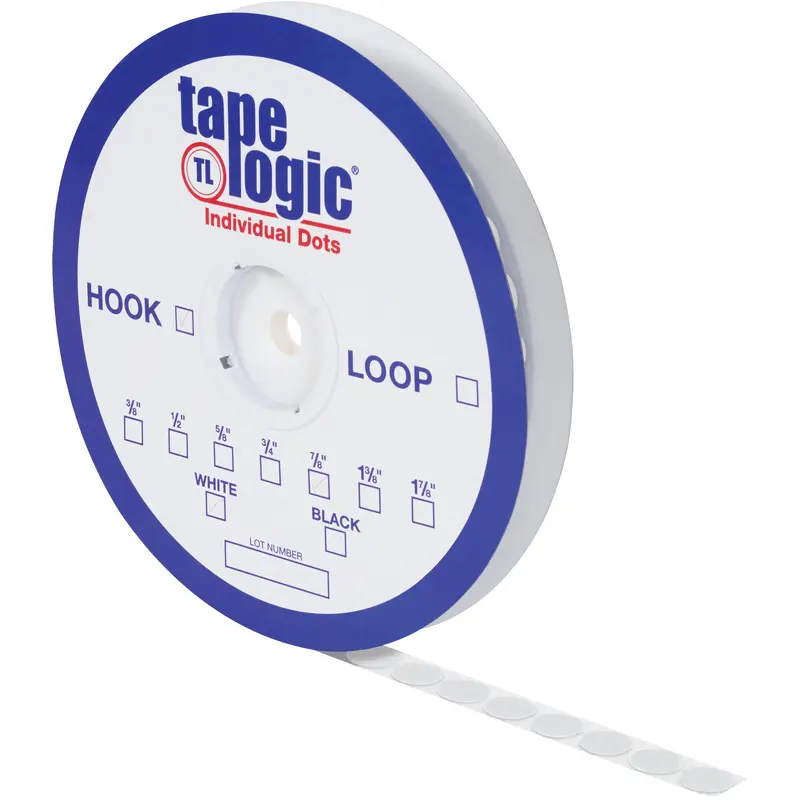 1 7/8" White Loop Individual Tape Dots 450/Case