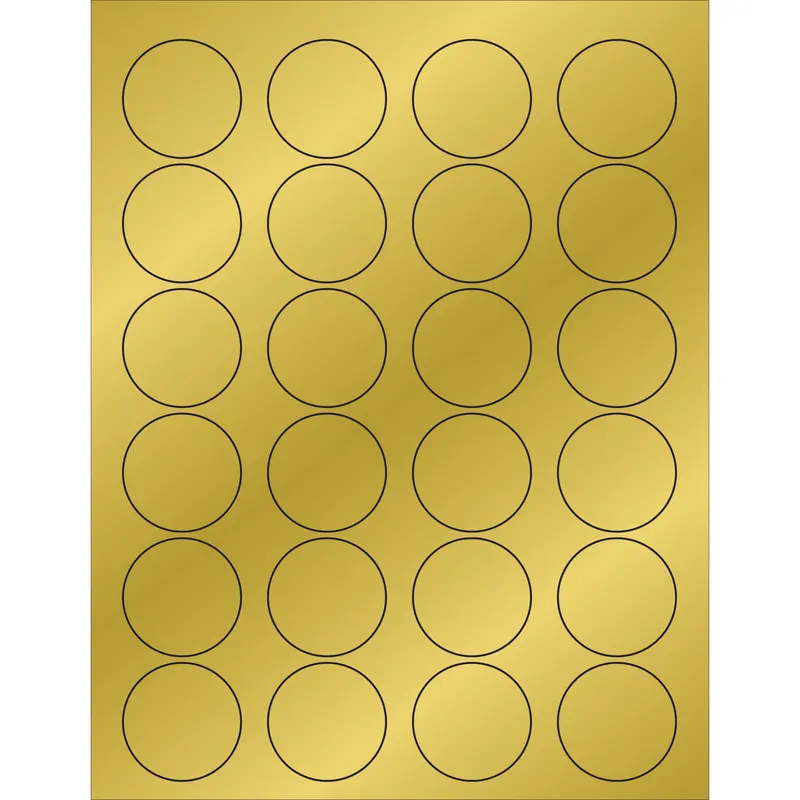 1 5/8" Gold Foil Circle Laser Labels 2400/Case
