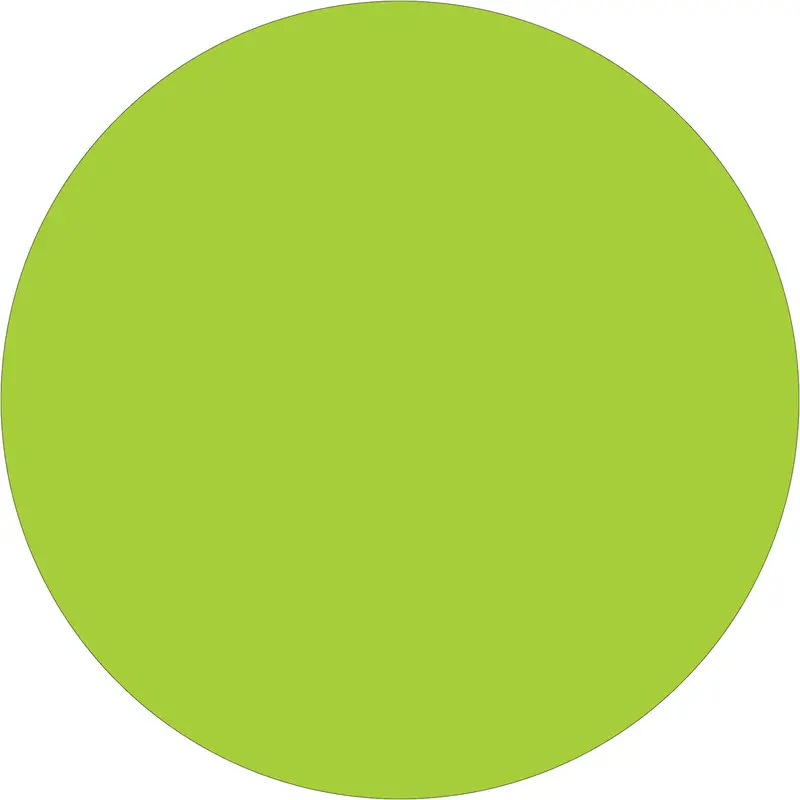 1" Fluorescent Green Inventory Circle Labels 500/Roll