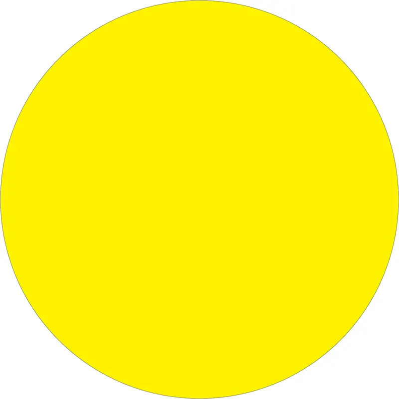 1" Fluorescent Yellow Inventory Circle Labels 500/Roll