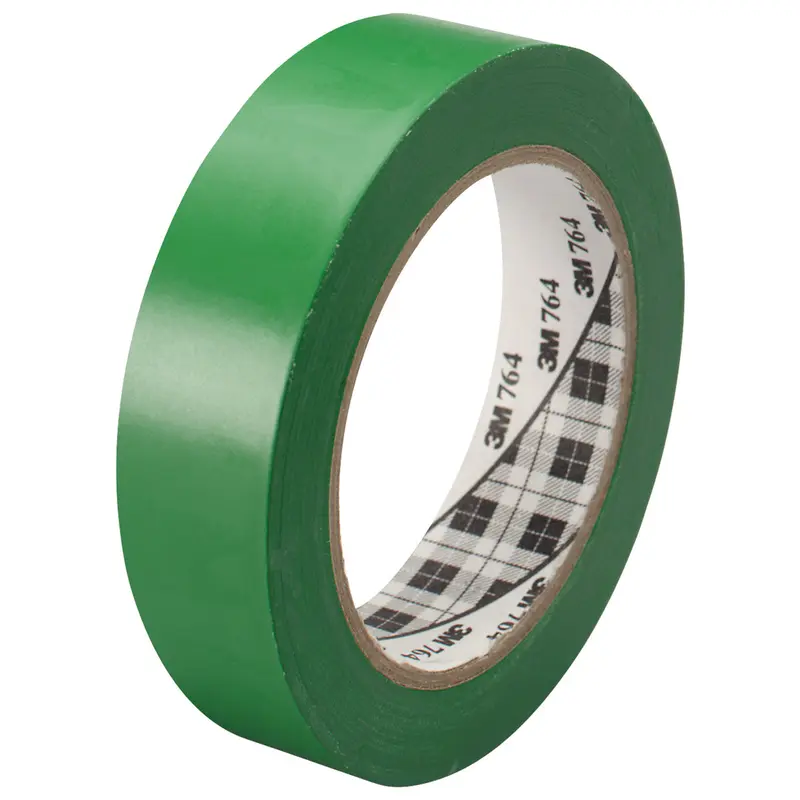 1" x 36 yds. Green 3M 764 Vinyl Tape 36/Case