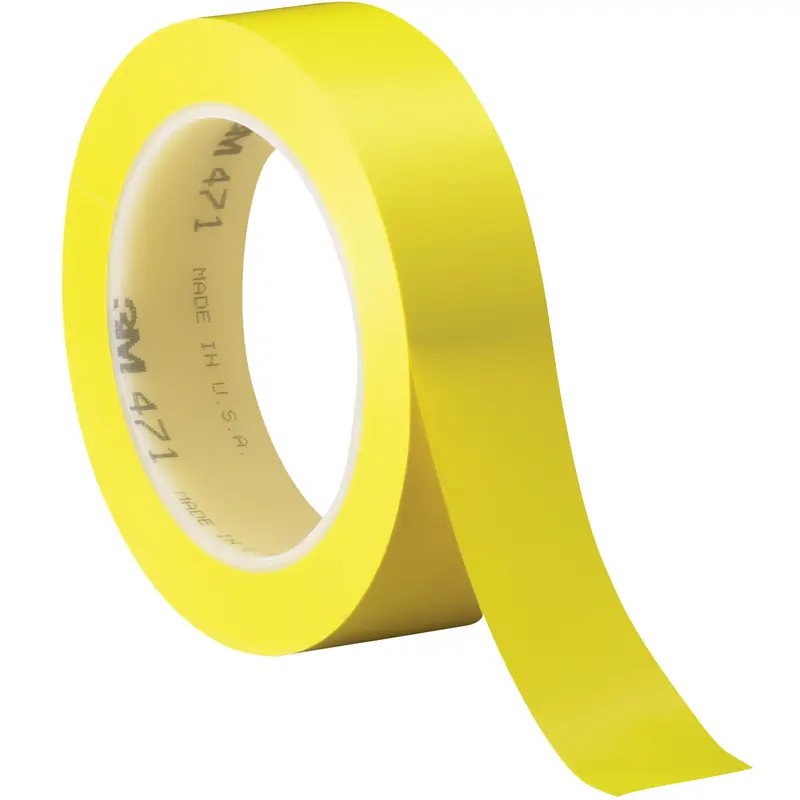 1" x 36 yds. Yellow 3M 471 Vinyl Tape 36/Case