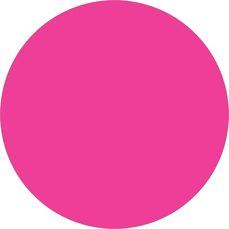 1/2" Fluorescent Pink Inventory Circle Labels 500/Roll