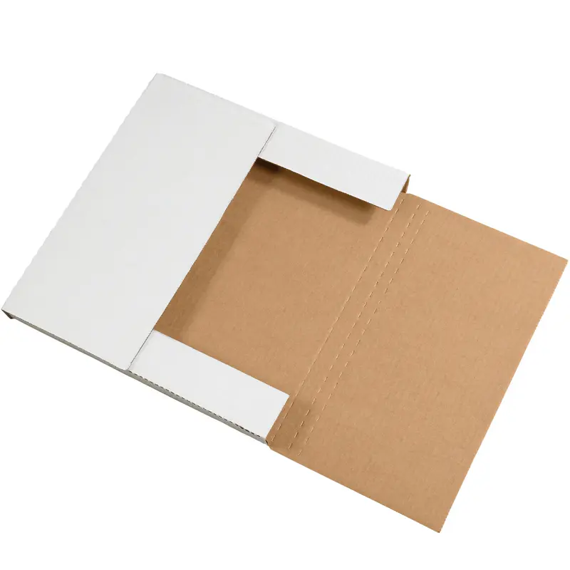 10 1/4 x 10 1/4 x 1 White Easy-Fold Mailers  50/Bundle