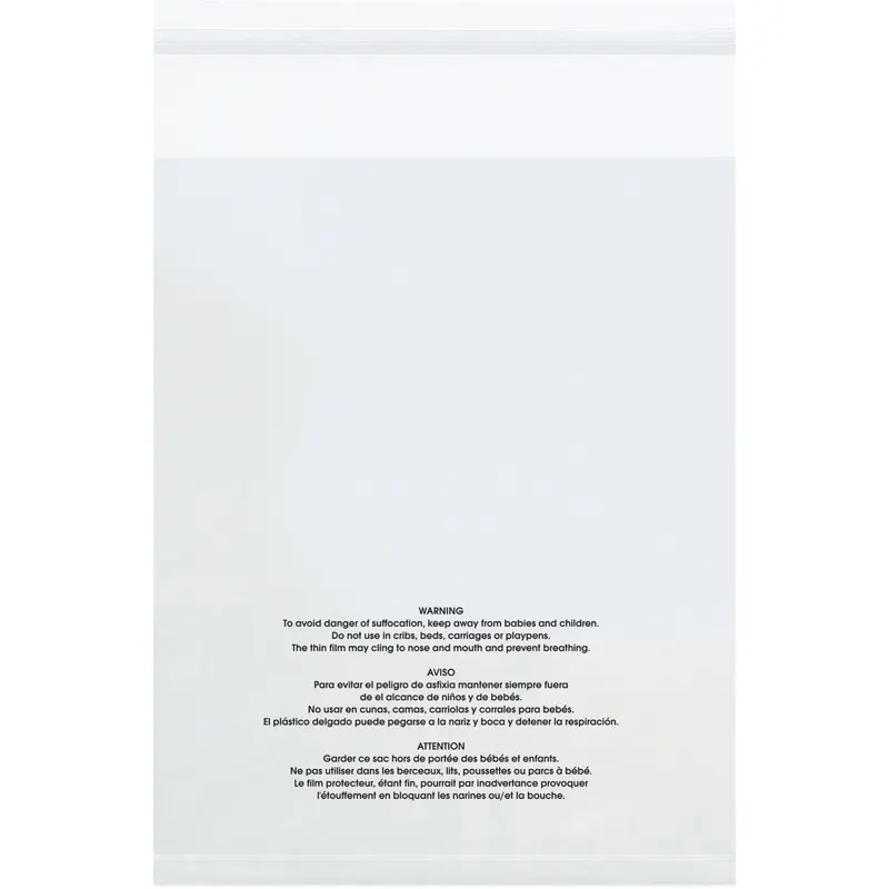 11 x 14 - 1.5 Mil (100 Pack) Resealable Suffocation Warning Poly Bags