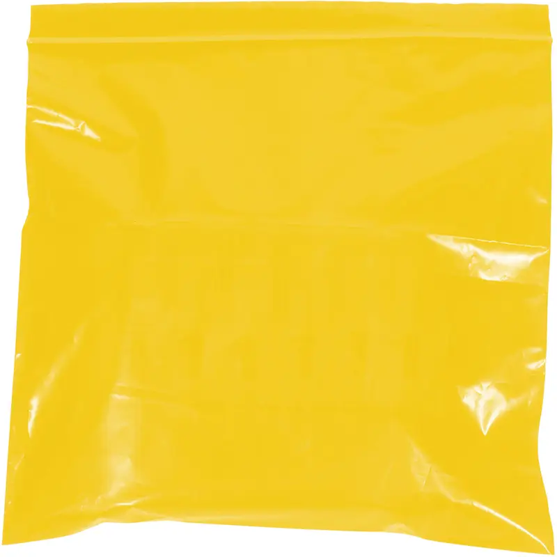 12 x 15 - 2 Mil Yellow Reclosable Poly Bags 1000/Case