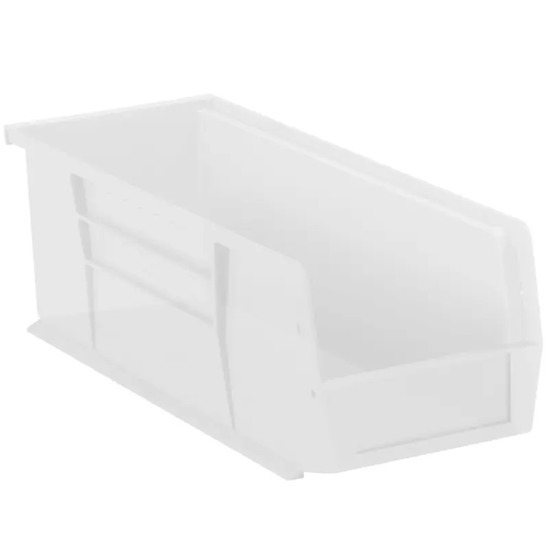 14 3/4 x 8 1/4 x 7 Clear Plastic Bin Boxes 12/Case