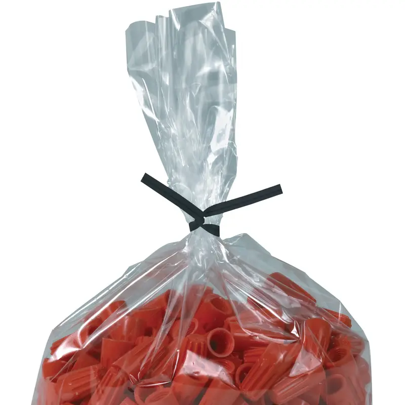 12 x 5/32 Black Plastic Twist Ties 2000/Roll