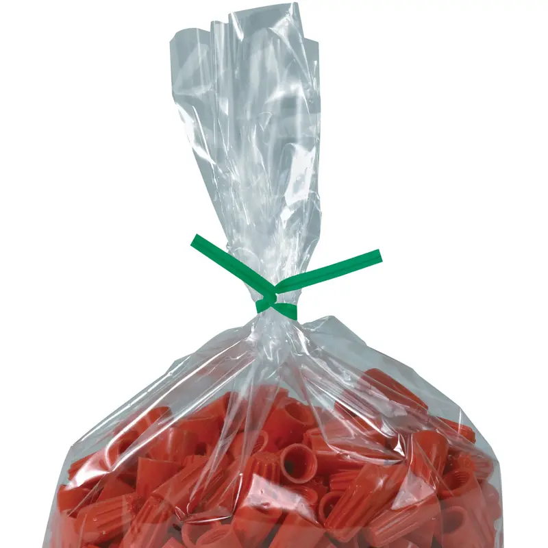 12 x 5/32 Green Plastic Twist Ties 2000/Case
