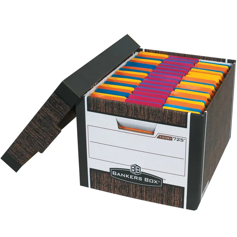 15 x 12 x 10 Letter/Legal Size 2-Piece Woodgrain Bankers Box 12/Case
