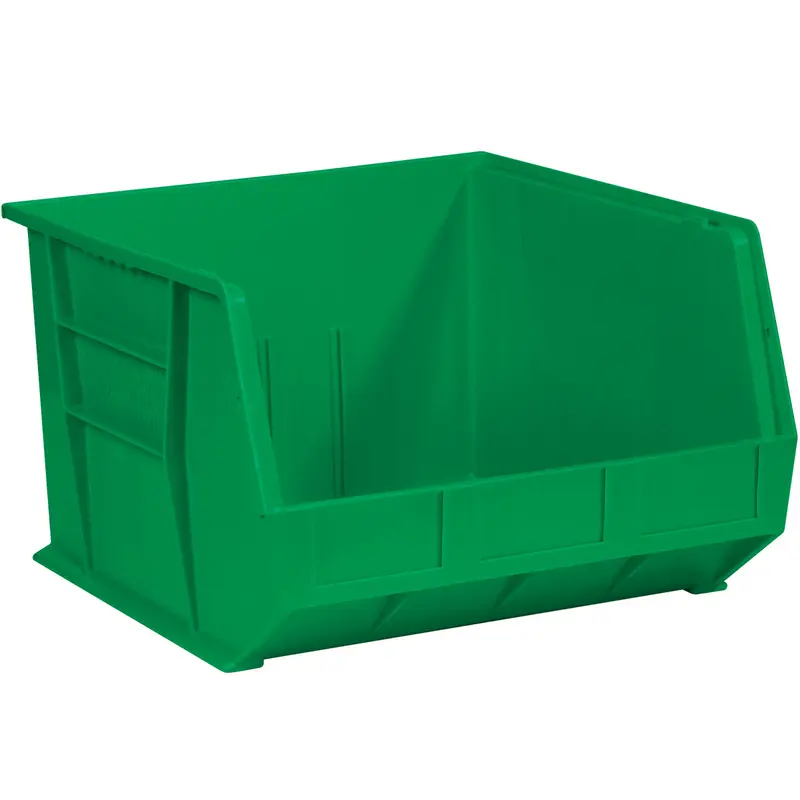 16 x 11 x 8 Green Plastic Bin Boxes  4/Case