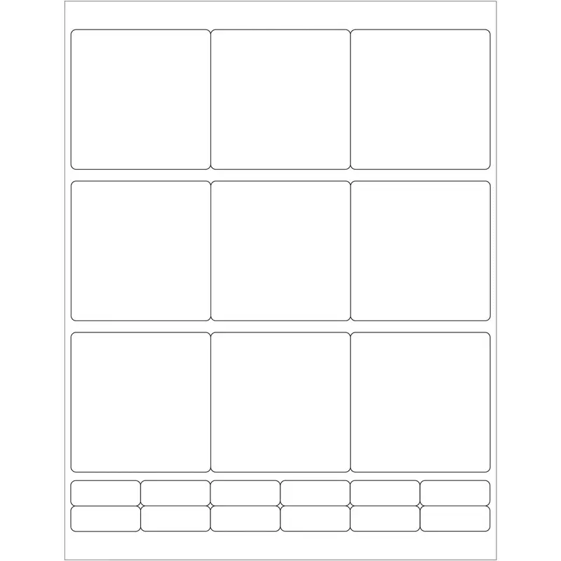 2 3/4 x 2 3/4" Glossy White Rectangle Laser Labels 900/Case