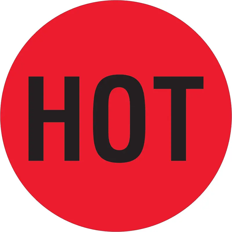2" Circle - "Hot" (Fluorescent Red) Labels 500/Roll