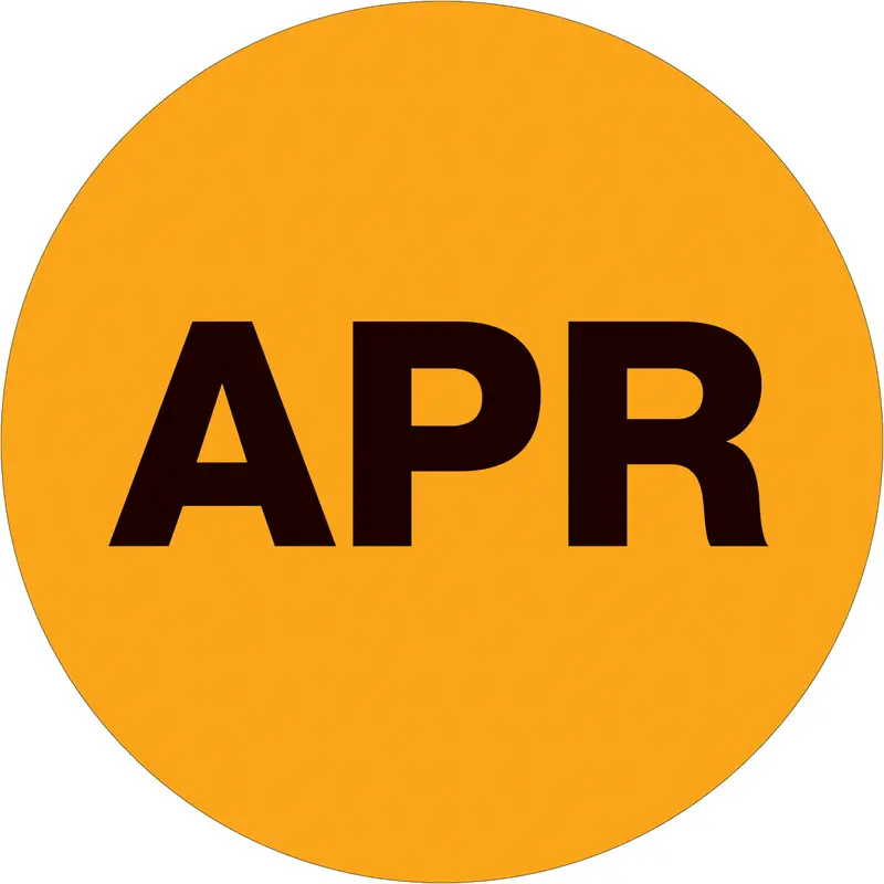 2" Circle - "APR" (Fluorescent Orange) Months of the Year Labels 500/Roll
