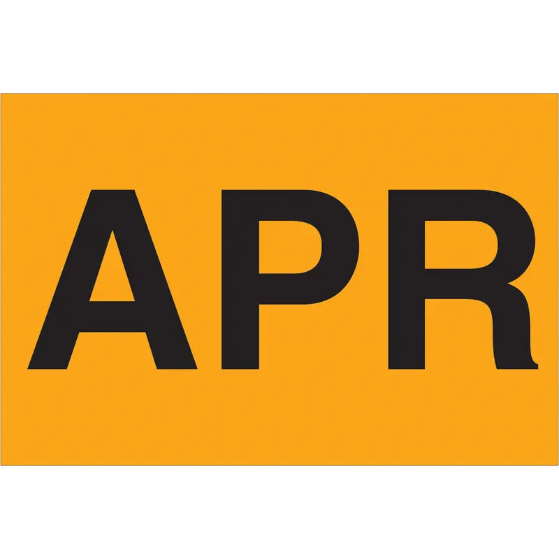 2 x 3" - "APR" (Fluorescent Orange) Months of the Year Labels 500/Roll