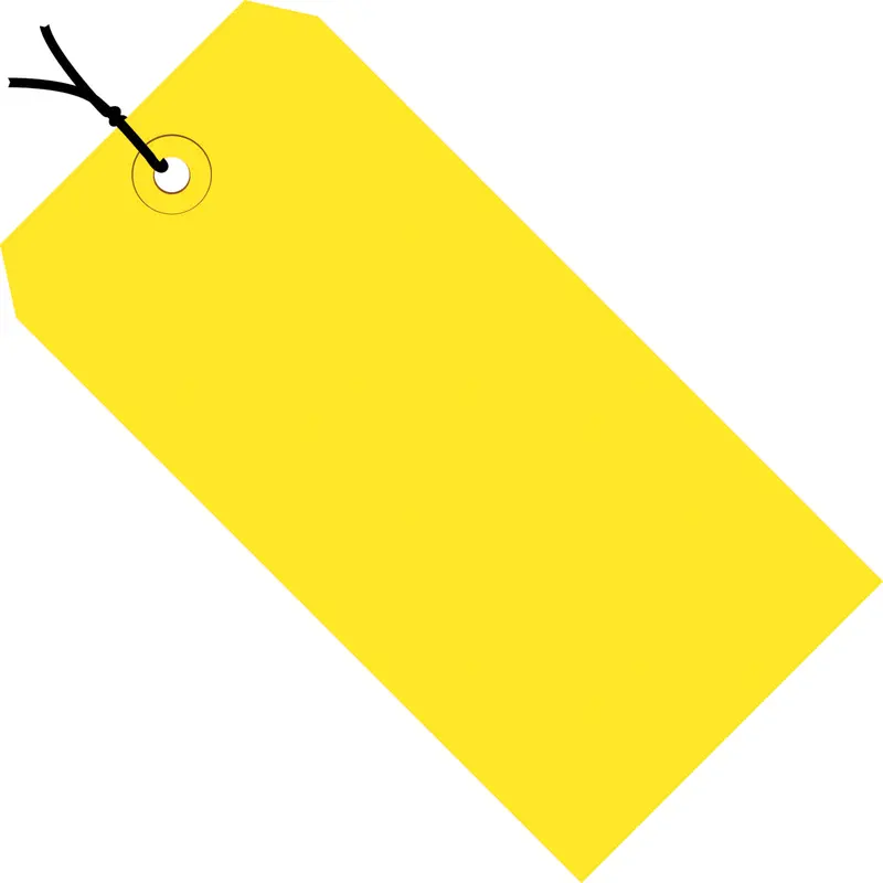 2-3/4 x 1-3/8 Pre-Strung Yellow Tags (THICK BOARD - 13 POINT) 1000/Case