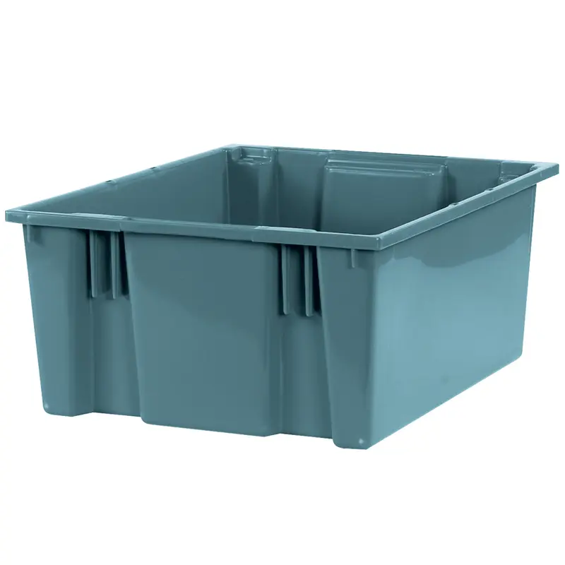 20 7/8 x 18 1/4 x 9 7/8 Gray Stack & Nest Containers 3/Case