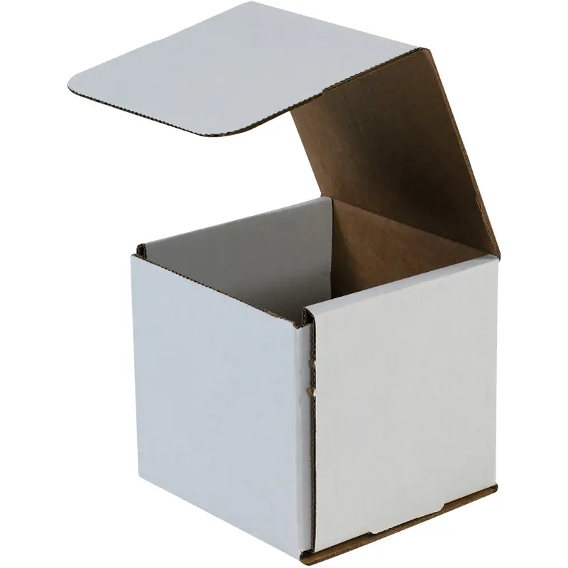 8 x 8 x 8 White Corrugated Mailers  50/Bundle