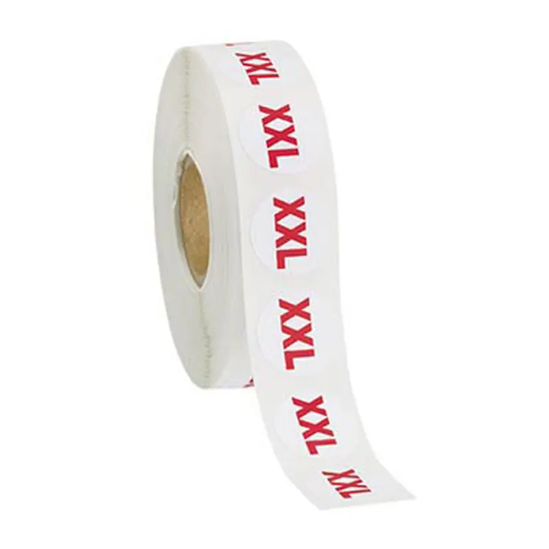 XXL Round Clothing Size Labels 1000/Roll